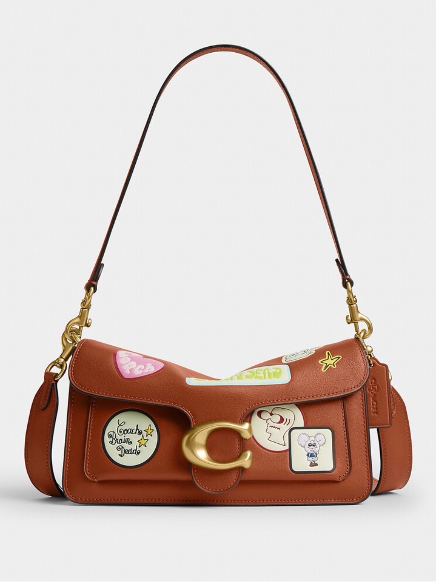 Coach X Brain Dead Soft Tabby 26 Crossbody Brown Leather Shoulder Bag Patches